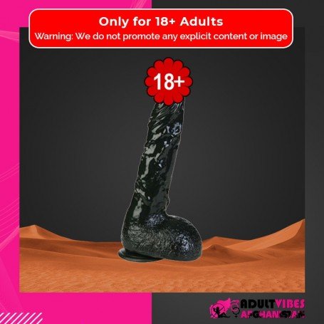 8 inch Black Realistic Non Vibrator With Suction Cup RSNV-018