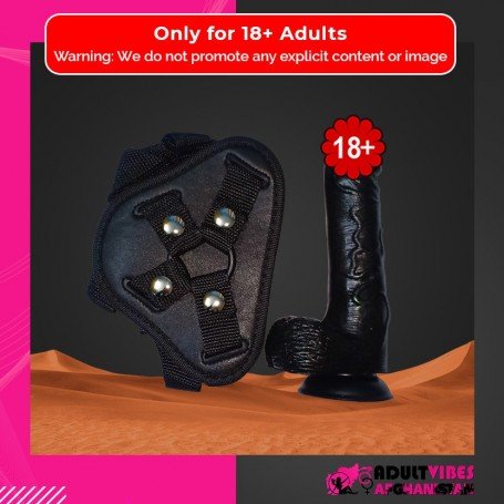 Strap On Dildo Harness with Big Black Dildo Vibrator SO-027