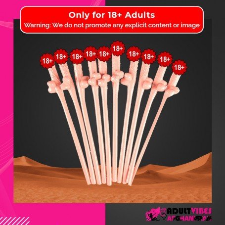 Pack of Ten Willy Straws Blow me KP-001